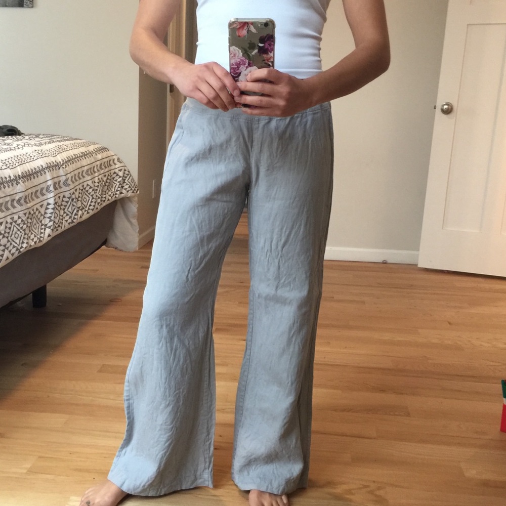 Saks Fifth Avenue Gray Linen Pants Size Small
